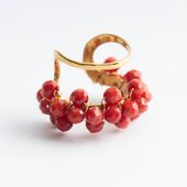 PLAFU/bloom gems earcuff　サンゴ