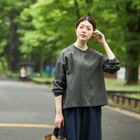 スタイルストアの高島ちぢみ 袖丈調整できる長袖ブラウス