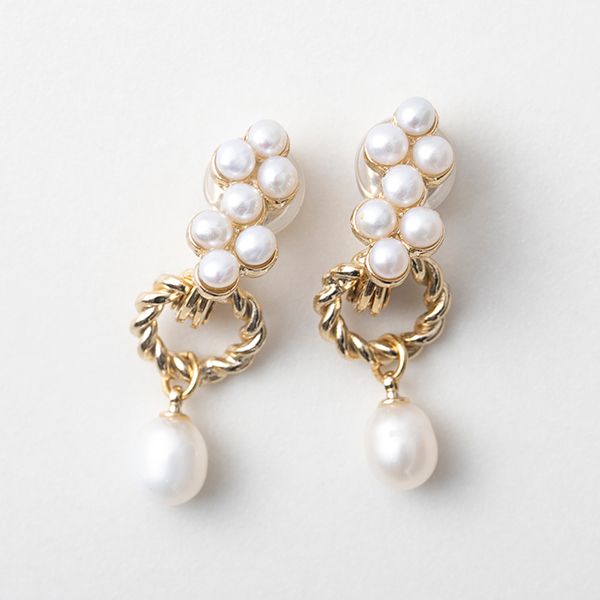 Ouca/淡水パール2wayイヤリング -チャームが取り外しできる、アレンジ