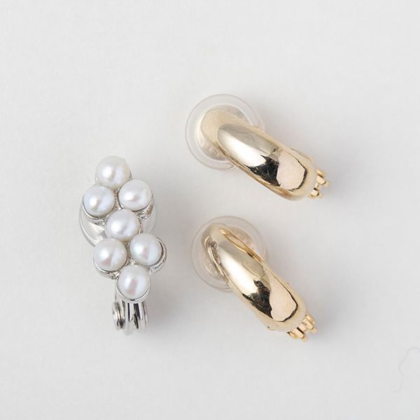 Ouca/メタル＆淡水パールミニイヤリング3個セット