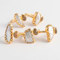 teRRam/2石リング ルチルクォーツ×パール