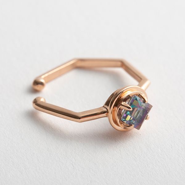 AcuteAccent/perfume bottle series イヤーカフ　ミスティックトパーズ ブルー