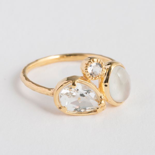 La mascotte/3石ピンキーリング ムーンストーン -左手にはめてほしい