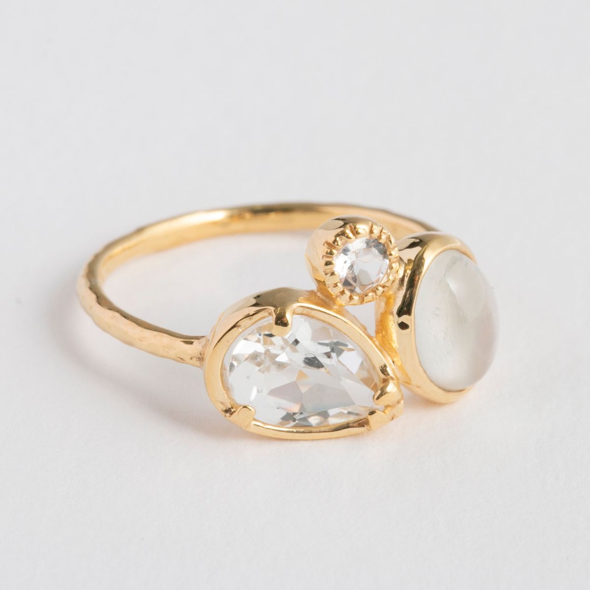 La mascotte/3石ピンキーリング ムーンストーン