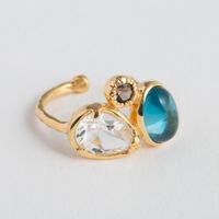 La mascotte/3石イヤーカフ ロンドンブルートパーズ