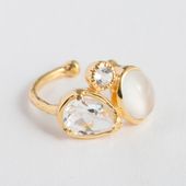 La mascotte/3石イヤーカフ ホワイトトパーズ