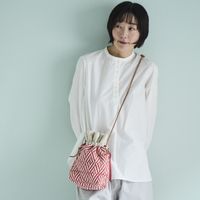 trois temps/リボン織の巾着ポシェット