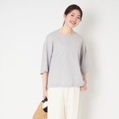 Kilka/洗えるシャーリング5分袖カットソー