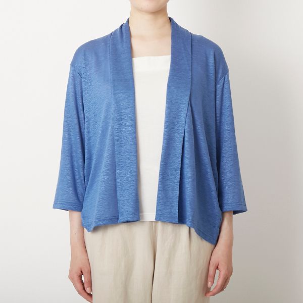 DAYS/リネンショールカラーカーディガン -【当店限定】顔回りが明るく