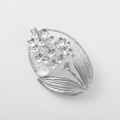 sasakihitomi/ライラックと白蝶貝のブローチペンダント