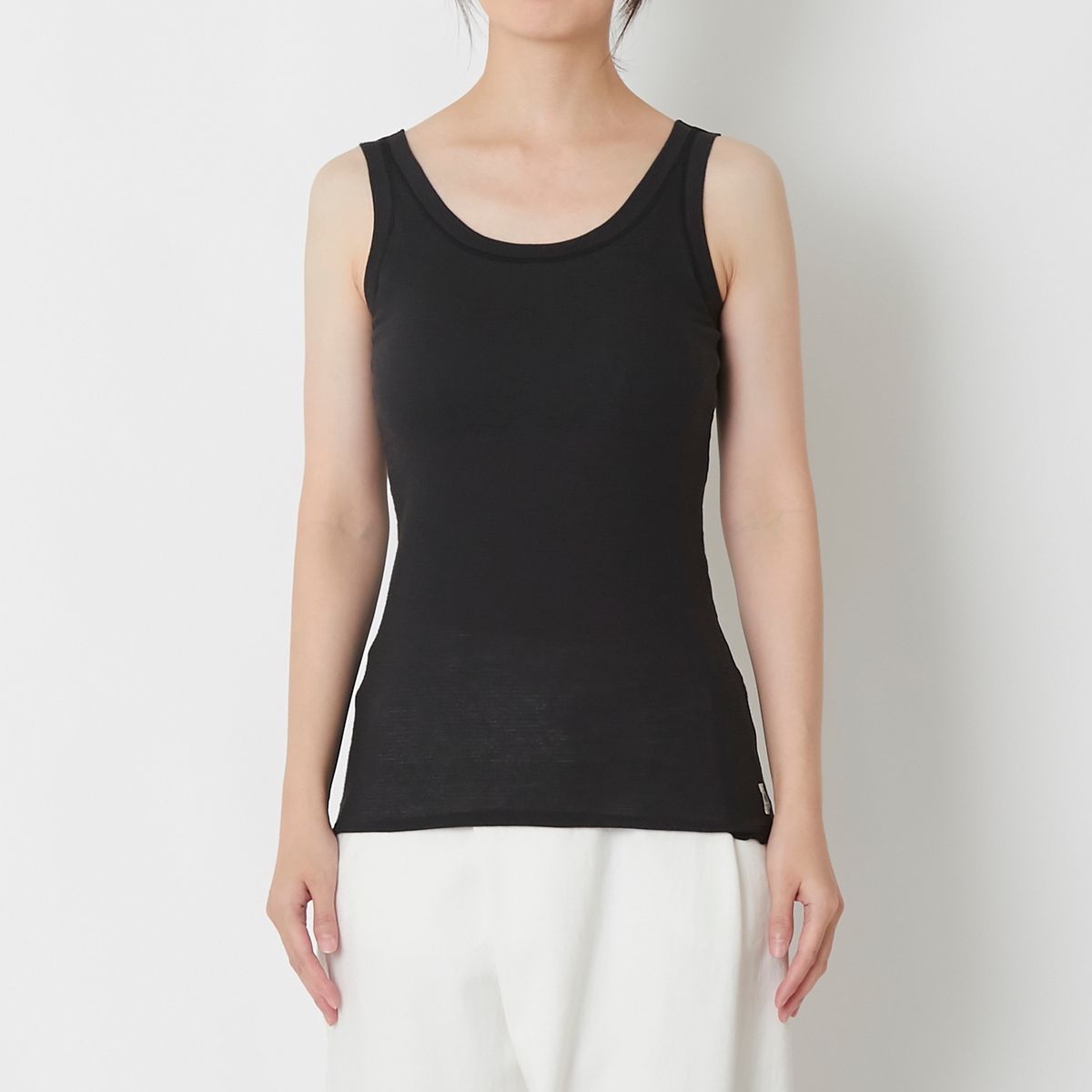 丸福ガーゼ/当店限定 カップ付無地タンクトップ