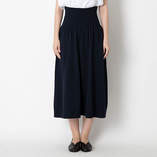 SAIFUKU/のびるニットロングスカート ポケット付き -スカート丈の調整
