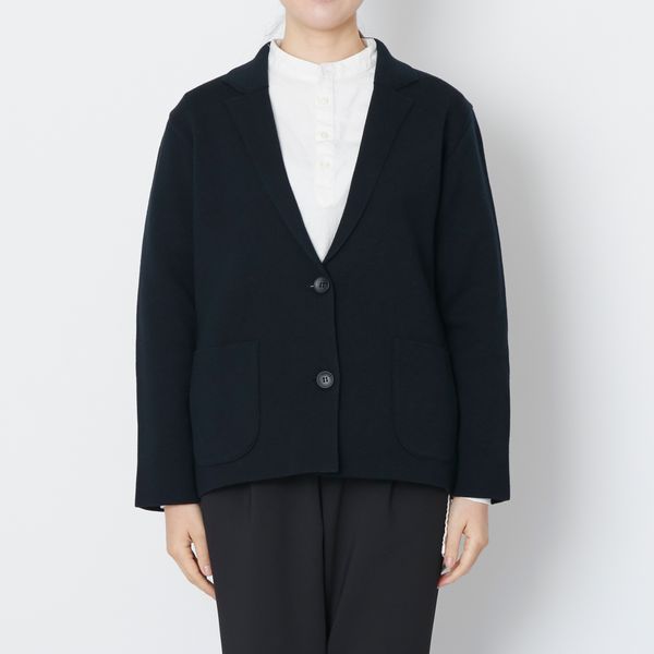 n.o.f.l/ウールコットンミラノリブテーラードジャケット -楽なのに