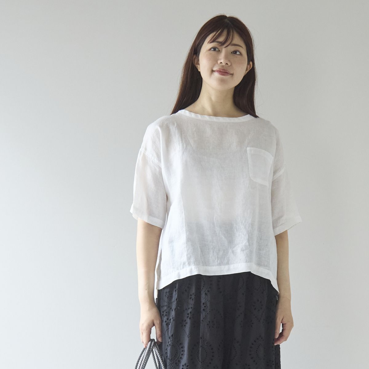 DAYS/ポケット付リネンプルオーバー -Tシャツのように着るリネンのプル 