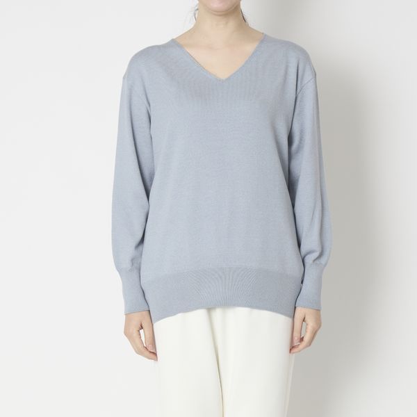 DRESS HERSELF/シルクコットンVネックニット -こだわりを随所に感じる
