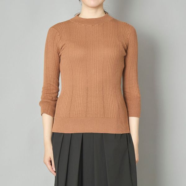 ドゥーズィエムクラス リブカットソー 七分袖 プルオーバー Tシャツ 秋服 オーガニックコットン7分袖カットソー【M】【L】レディース 春夏秋