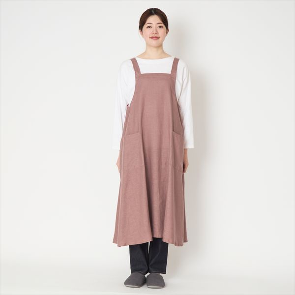 LINEN & BASIC/ワンピースエプロン -首や肩がラクで、着やせして見える