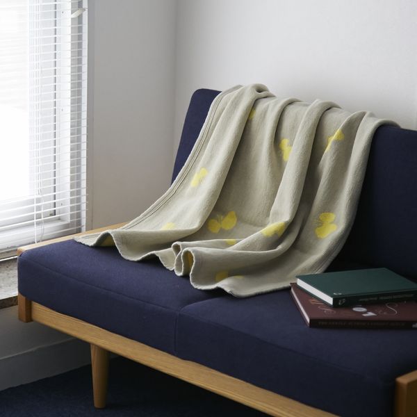 KLIPPAN × mina perhonen 新品コットンハーフブランケット KLIPPAN/mina perhonen シュニールコットン ハーフブランケット