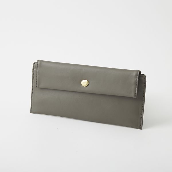 Neutral Gray/ハスキースリムロングウォレット -革製でわずか70g！必要