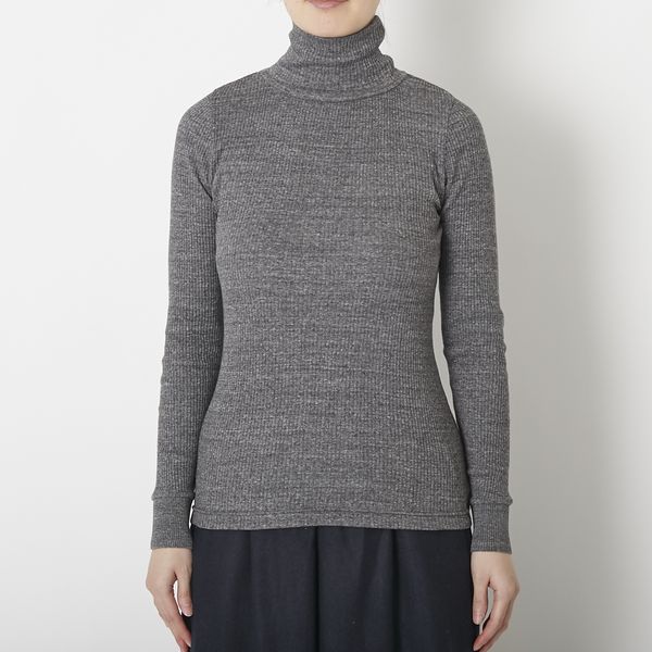 天衣無縫/コットンリブタートルネックカットソー -ほどよくフィット