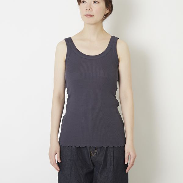 新品　ドレスハーセルフ　シルクリブ　タンクトップ DRESS HERSELF(ドレスハーセルフ)のシルクリブタンクトップ通販