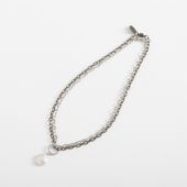 STELLA CIFFON/3WAYチェーン×フラット淡水パールネックレス