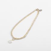 STELLA CIFFON/3WAYチェーン×フラット淡水パールネックレス
