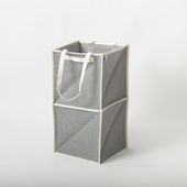 PiatTo たためるランドリーバスケット ダブル