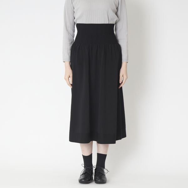 SAIFUKU/のびるニットロングスカート ポケット付き -スカート丈の調整