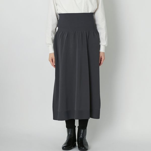 SAIFUKU/のびるニットロングスカート ポケット付き -スカート丈の調整