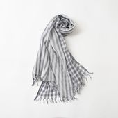 harukii/変わりギンガム長綿ガーゼストール L