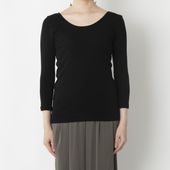 sisam/オーガニックコットン八分袖トップ