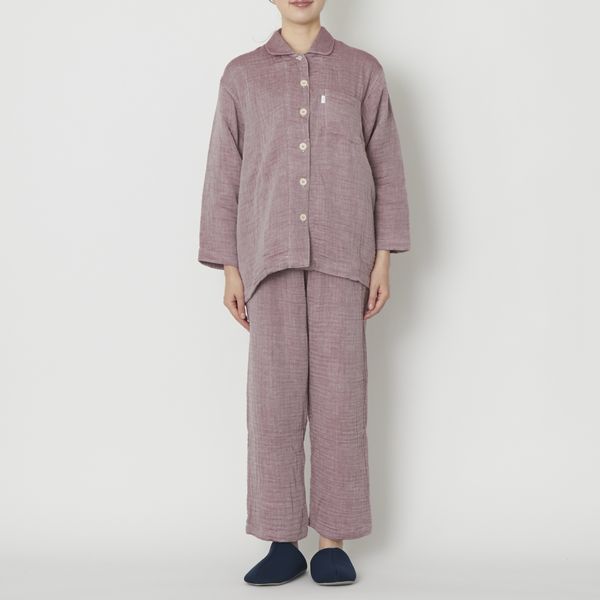 ふわふわ五重ガーゼパジャマ レディース LL -あたたかいのに蒸れにくい