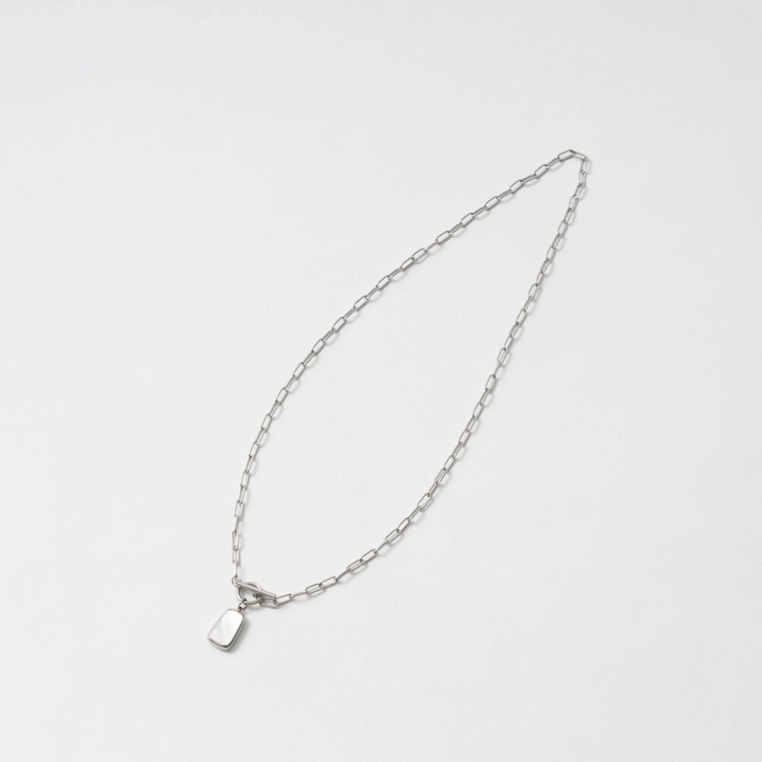 0910/mother of pearl stainless steel necklace -前で留める 0910/mother of pearl stainless steel necklace -前で留める