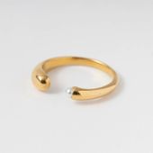 0910/stainless steel petit pearl ring