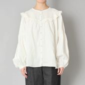 ubasoku/胸切替フリルバンドカラーパフブラウス