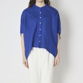 ubasoku/バンドカラーバイアスピンタックブラウス