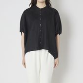 ubasoku/バンドカラーバイアスピンタックブラウス