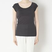 MALYNE SILK/シルク100%カップ付きフレンチ袖