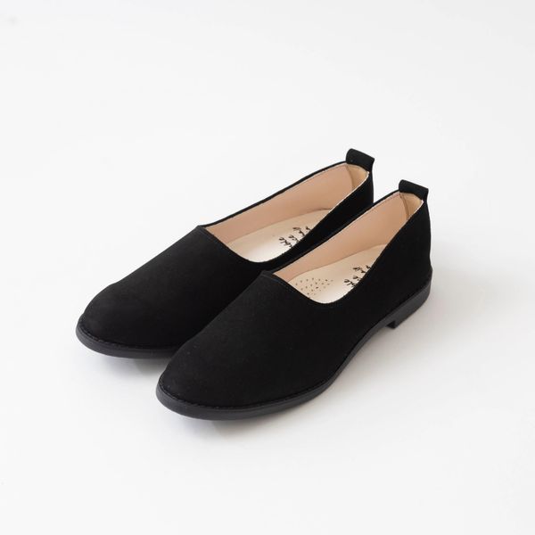 OUR x ramble dance ブラックスリッポン ramble dance/ヌバックレザースリッポンシューズ -クッション性の高い