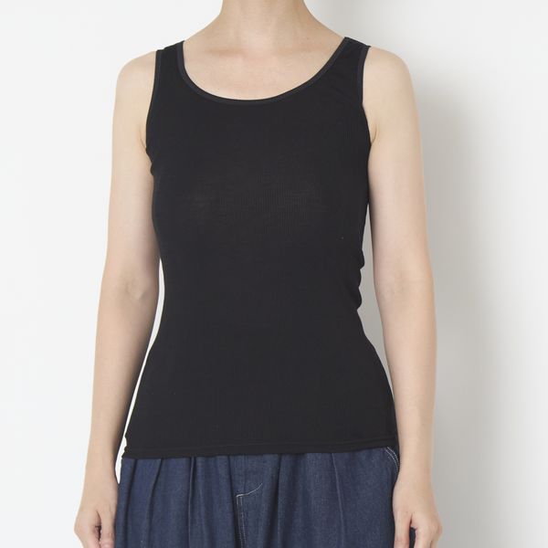 くらしきぬ/汗悩みを救う、シルク100%リブタンクトップ -夏でも