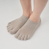 くらしきぬ/肌ばなれのよい、麻のスニーカーソックス