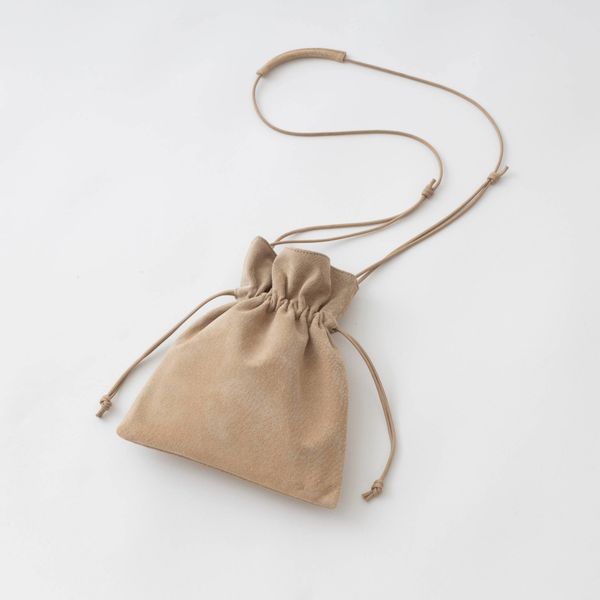 TOKYO LEATHER FACTORY/洗える革の巾着サコッシュ -キレイめの