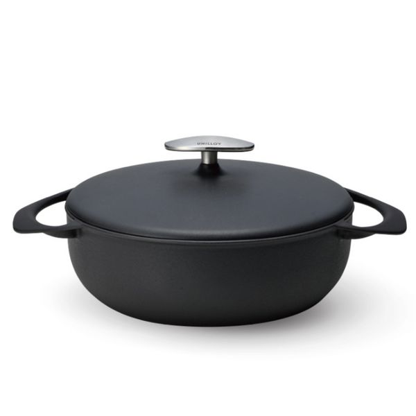 UNILLOY/キャセロール浅型 22cm -軽い鋳物ホーロー鍋で、いつもの料理