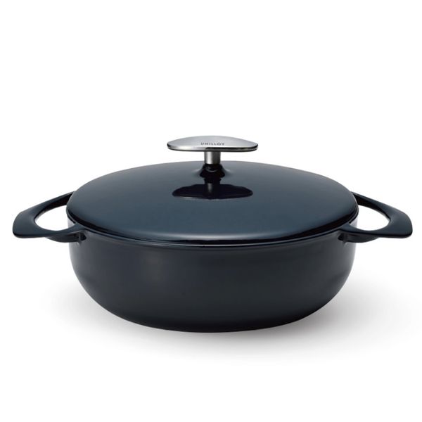 UNILLOY/キャセロール浅型 22cm -軽い鋳物ホーロー鍋で、いつもの料理
