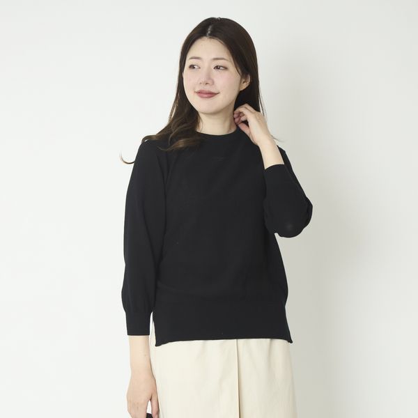 Kilka/冷んやり＆においを防ぐ、洗えるコットン7分袖ニット -春から秋