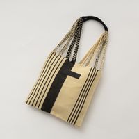 ストライプ ベージュ×ブラック