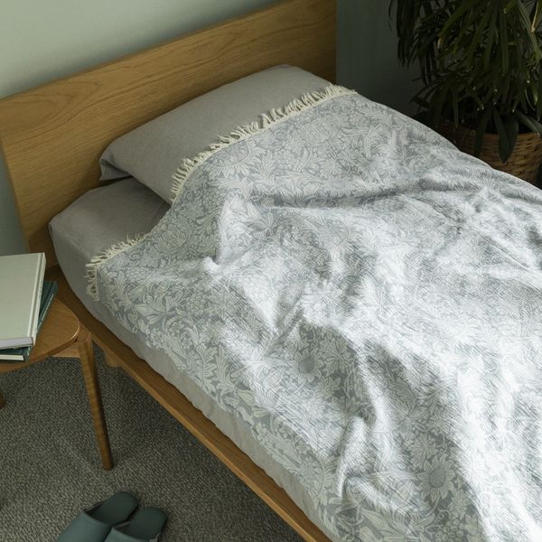 【11/24迄値下】MORRIS S-70G 単板トップ＆バック 別注グロス仕上 KLIPPAN/William Morris コットンスロー SUNFLOWER -部屋のアクセント