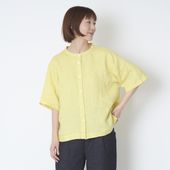 ubasoku/バンドカラー半袖ブラウス