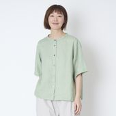 ubasoku/バンドカラー半袖ブラウス